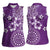 Cook Islands Women Sleeveless Polo Shirt Purple Hibiscus And Stars