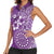 Cook Islands Women Sleeveless Polo Shirt Purple Hibiscus And Stars