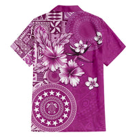 Cook Islands Family Matching Off Shoulder Maxi Dress and Hawaiian Shirt Fandango Hibiscus And Stars LT05 - Polynesian Pride