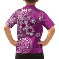 Cook Islands Family Matching Puletasi and Hawaiian Shirt Fandango Hibiscus And Stars LT05 - Polynesian Pride