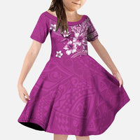Cook Islands Family Matching Summer Maxi Dress and Hawaiian Shirt Fandango Hibiscus And Stars LT05 Daughter's Dress Fandango - Polynesian Pride