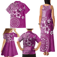 Cook Islands Family Matching Tank Maxi Dress and Hawaiian Shirt Fandango Hibiscus And Stars LT05 - Polynesian Pride