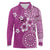 Cook Islands Long Sleeve Polo Shirt Fandango Hibiscus And Stars