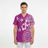 Cook Islands Scrub Top Fandango Hibiscus And Stars - Polynesian Pride