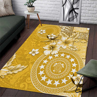 Cook Islands Area Rug Yellow Hibiscus And Stars