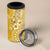 Cook Islands 4 in 1 Can Cooler Tumbler Yellow Hibiscus And Stars