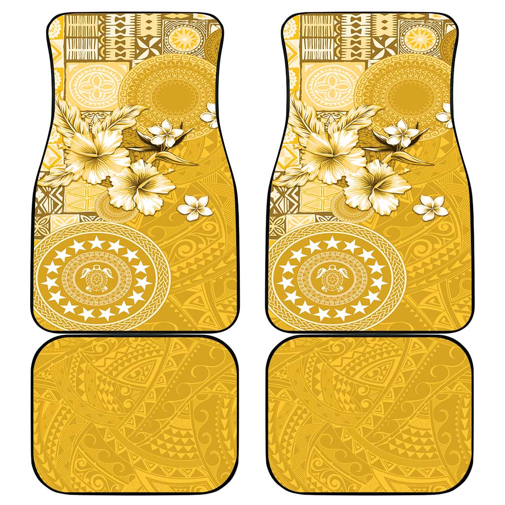 Cook Islands Car Mats Yellow Hibiscus And Stars