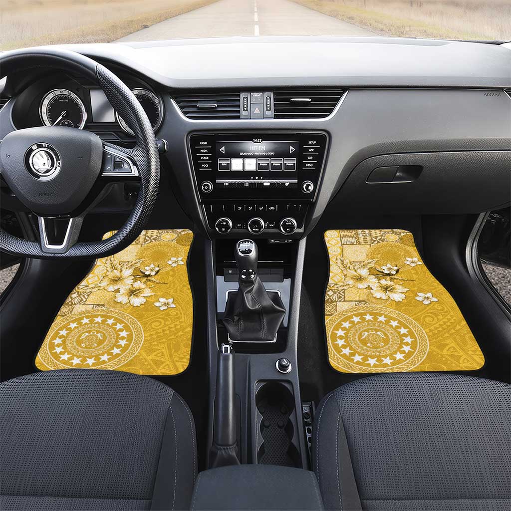 Cook Islands Car Mats Yellow Hibiscus And Stars