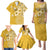 Cook Islands Family Matching Puletasi and Hawaiian Shirt Yellow Hibiscus And Stars