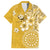 Cook Islands Family Matching Short Sleeve Bodycon Dress and Hawaiian Shirt Yellow Hibiscus And Stars