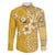 Cook Islands Family Matching Short Sleeve Bodycon Dress and Hawaiian Shirt Yellow Hibiscus And Stars