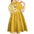 Cook Islands Kid Short Sleeve Dress Yellow Hibiscus And Stars