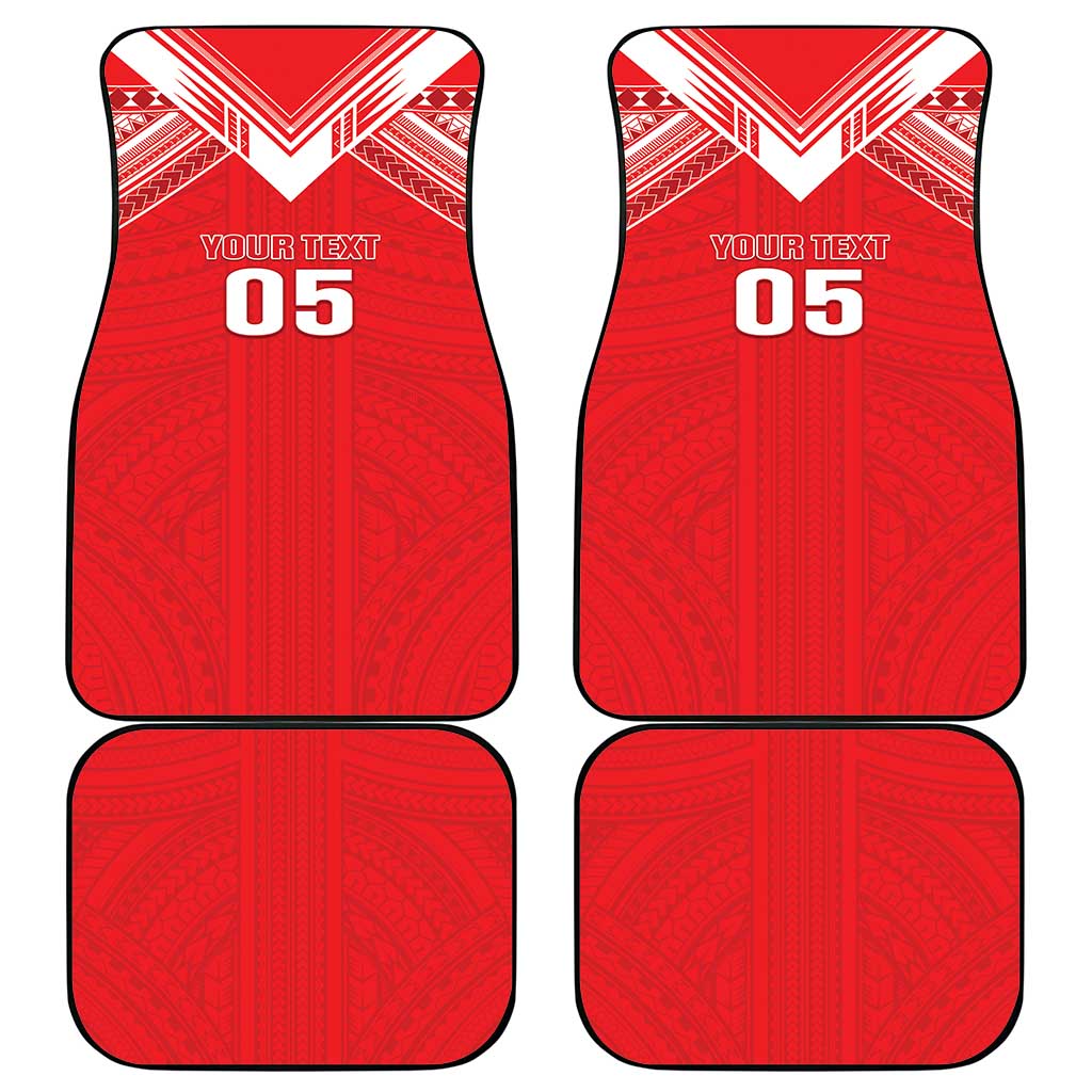 Tahiti Football Car Mats Coat Of Arms Polynesian Tribal Pattern