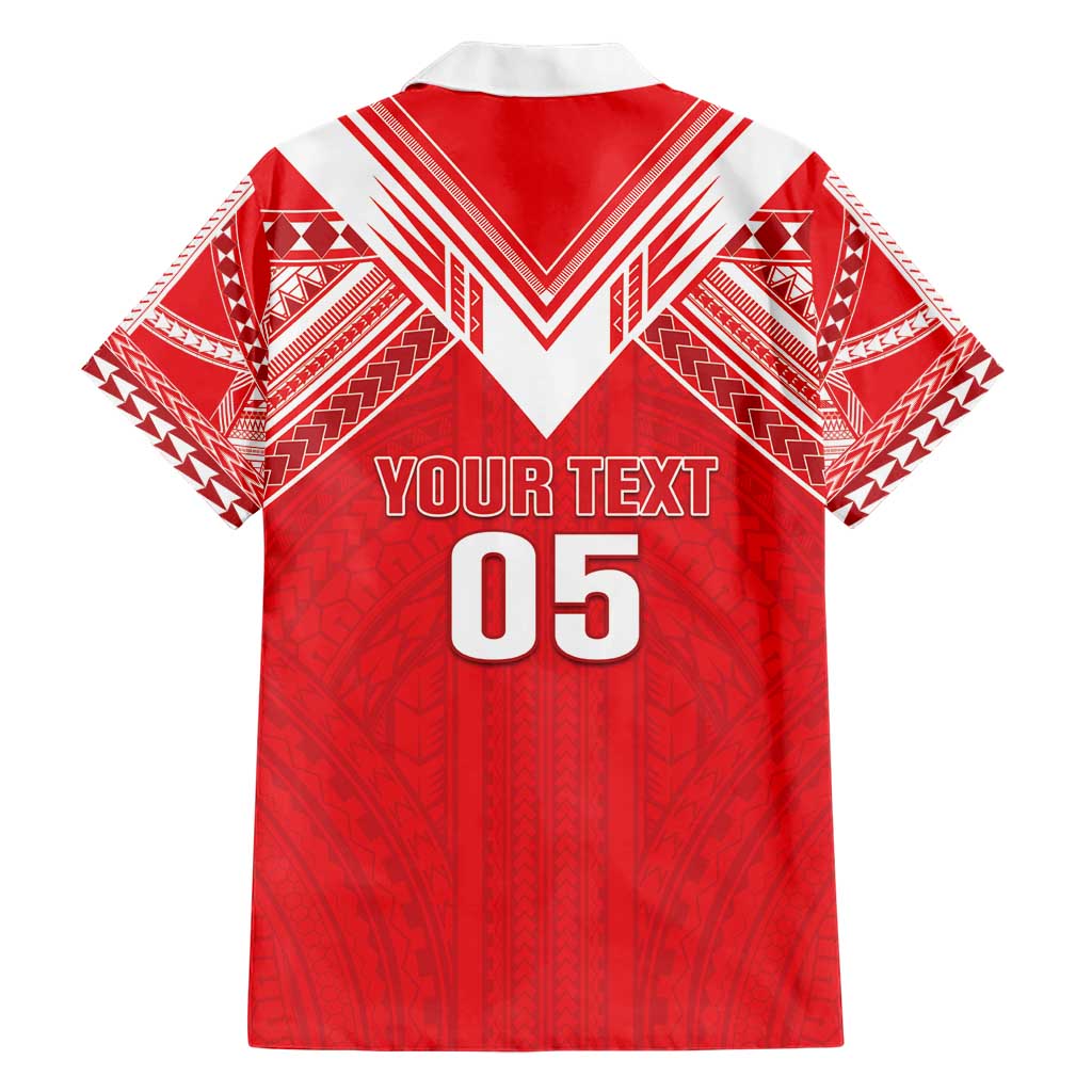 Custom Tahiti Football Hawaiian Shirt Coat Of Arms Polynesian Tribal Pattern