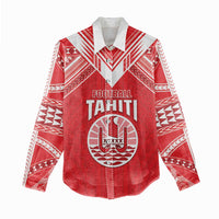 Custom Tahiti Football Women Casual Shirt Coat Of Arms Polynesian Tribal Pattern LT05 - Polynesian Pride