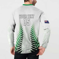 Custom New Zealand Fern Football Button Sweatshirt Simple Style