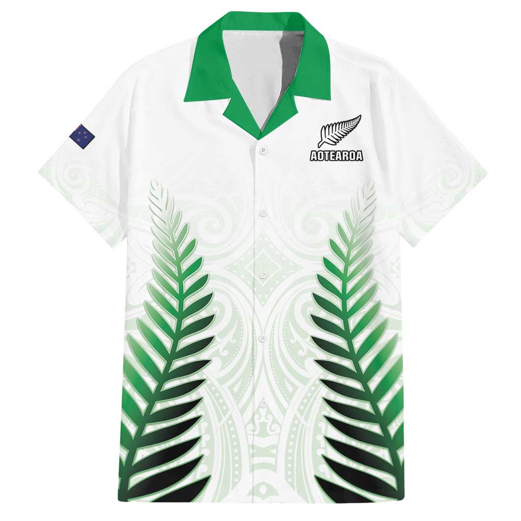 Custom New Zealand Fern Football Family Matching Puletasi and Hawaiian Shirt Simple Style