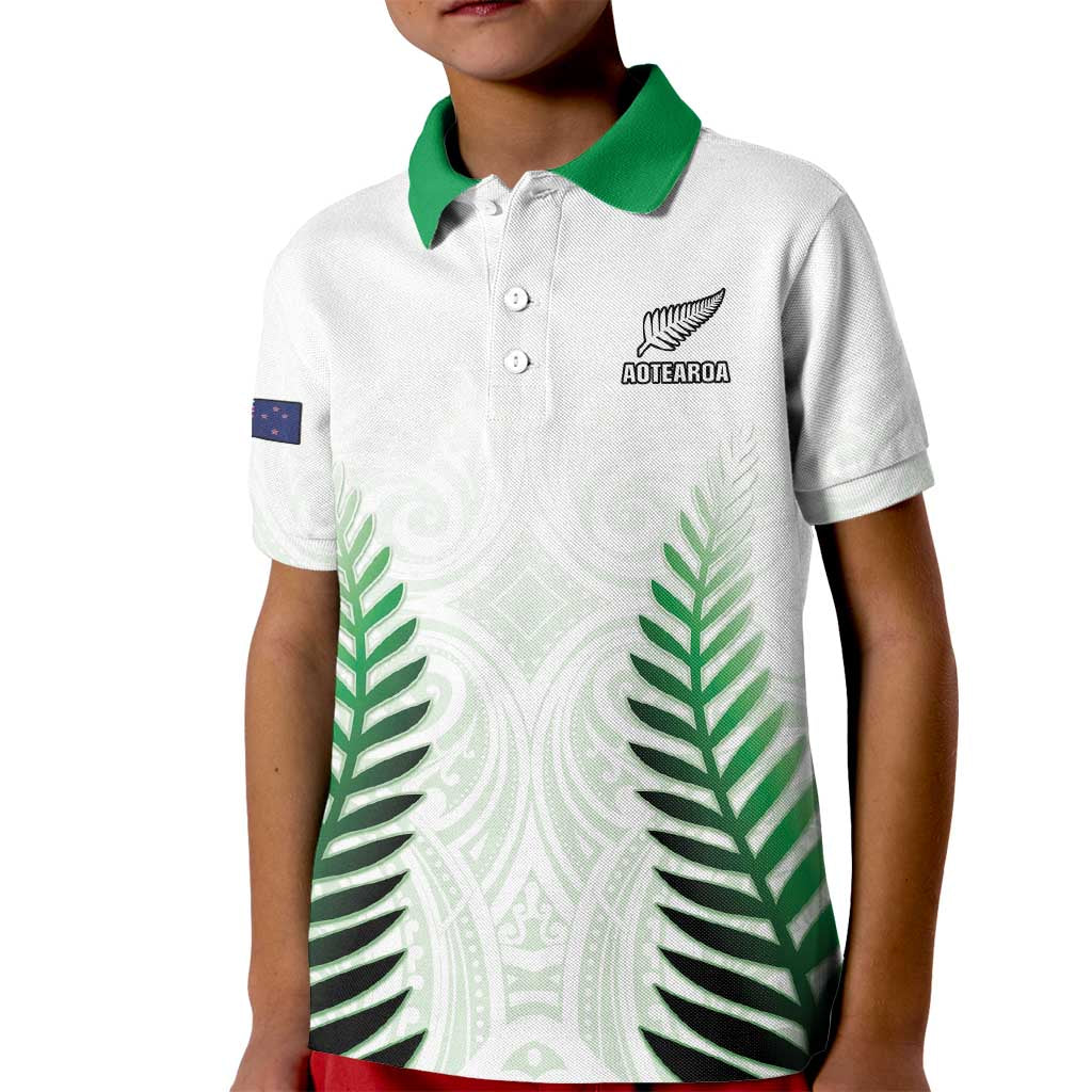 Custom New Zealand Fern Football Kid Polo Shirt Simple Style