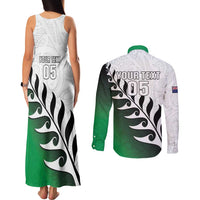 Custom New Zealand Football Couples Matching Tank Maxi Dress and Long Sleeve Button Shirt Go Aotearoa LT05 - Polynesian Pride
