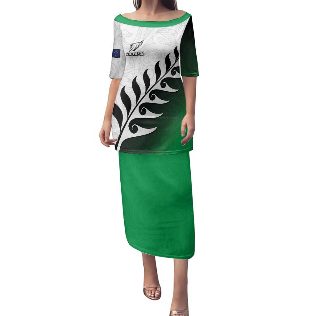 Custom New Zealand Football Family Matching Puletasi and Hawaiian Shirt Go Aotearoa