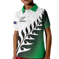 Custom New Zealand Football Kid Polo Shirt Go Aotearoa