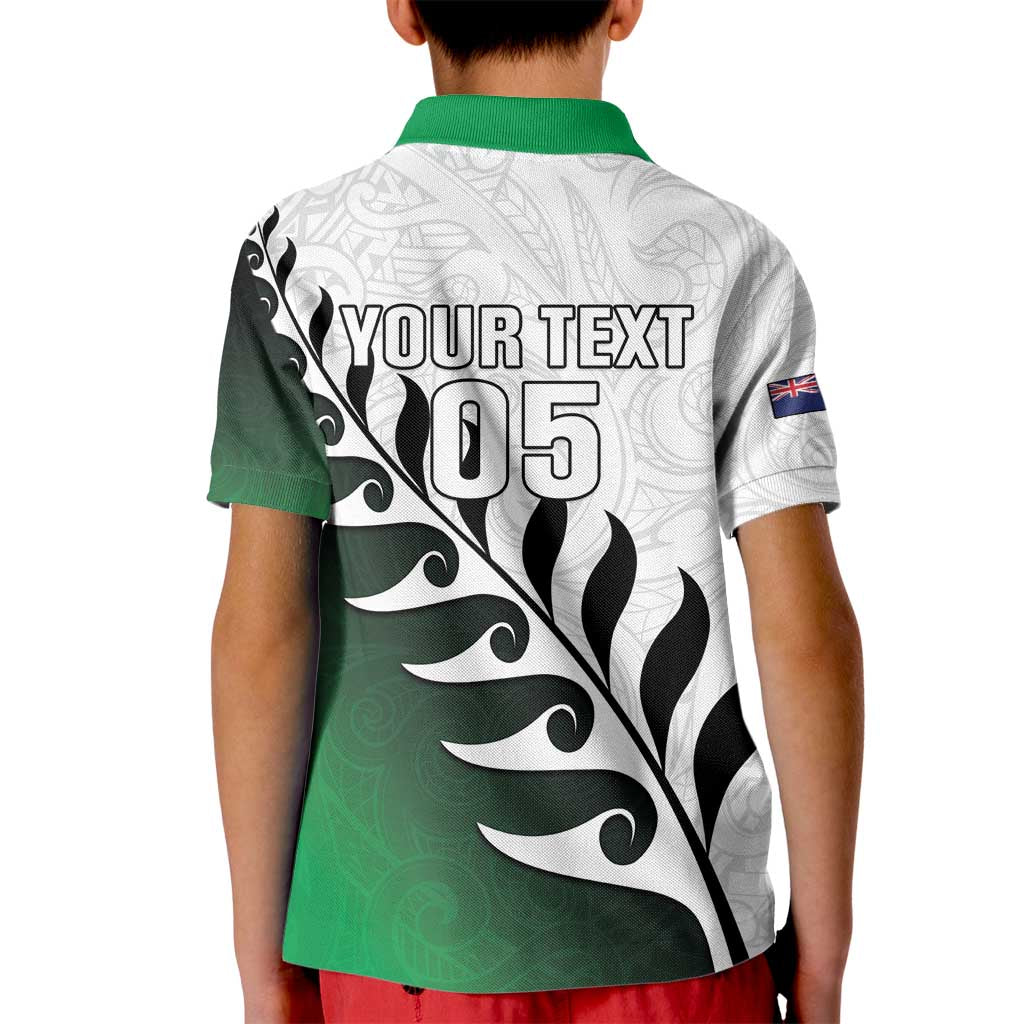 Custom New Zealand Football Kid Polo Shirt Go Aotearoa