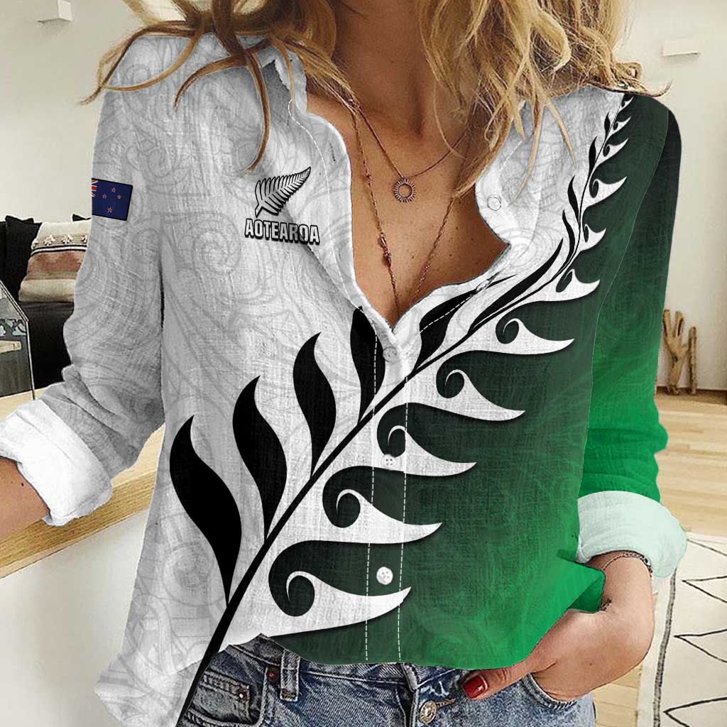 Custom New Zealand Football Women Casual Shirt Go Aotearoa