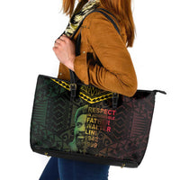 Happy Vanuatu Father Lini Day Leather Tote Bag