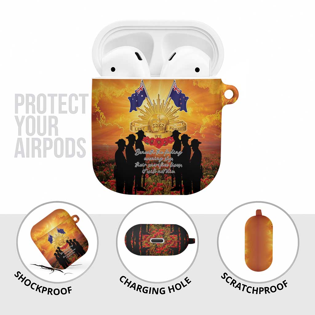 ANZAC Day AirPods Case Remembrance Tribute Soldiers And Poppy Field