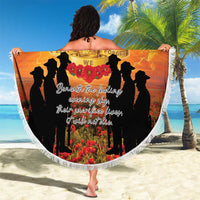ANZAC Day Beach Blanket Remembrance Tribute Soldiers And Poppy Field