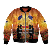 ANZAC Day Bomber Jacket Remembrance Tribute Soldiers And Poppy Field