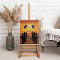 ANZAC Day Canvas Wall Art Remembrance Tribute Soldiers And Poppy Field