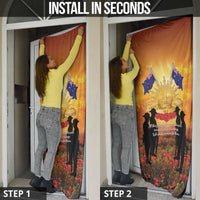 ANZAC Day Door Cover Remembrance Tribute Soldiers And Poppy Field