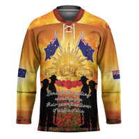ANZAC Day Hockey Jersey Remembrance Tribute Soldiers And Poppy Field