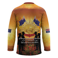 ANZAC Day Hockey Jersey Remembrance Tribute Soldiers And Poppy Field