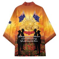 ANZAC Day Kimono Remembrance Tribute Soldiers And Poppy Field