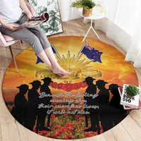 ANZAC Day Round Carpet Remembrance Tribute Soldiers And Poppy Field
