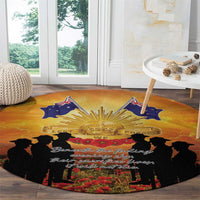 ANZAC Day Round Carpet Remembrance Tribute Soldiers And Poppy Field