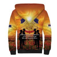 ANZAC Day Sherpa Hoodie Remembrance Tribute Soldiers And Poppy Field LT05 - Polynesian Pride