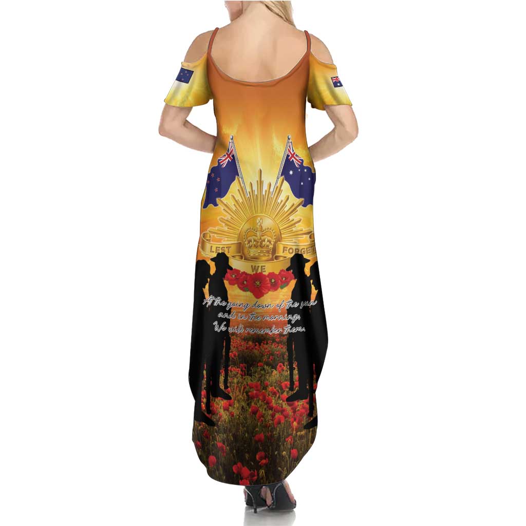 ANZAC Day Summer Maxi Dress Remembrance Tribute Soldiers And Poppy Field