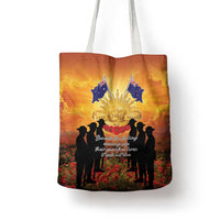 ANZAC Day Tote Bag Remembrance Tribute Soldiers And Poppy Field