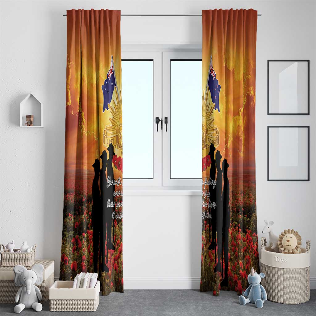 ANZAC Day Window Curtain Remembrance Tribute Soldiers And Poppy Field