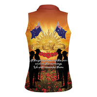 ANZAC Day Women Sleeveless Polo Shirt Remembrance Tribute Soldiers And Poppy Field LT05 - Polynesian Pride