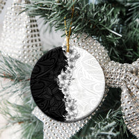 Hawaii Hibiscus Flowers Ceramic Ornament Grayscale Polynesian Pattern LT05 - Polynesian Pride
