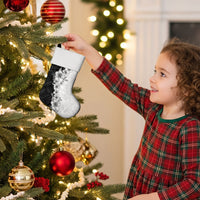 Hawaii Hibiscus Flowers Christmas Stocking Grayscale Polynesian Pattern LT05 - Polynesian Pride