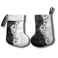 Hawaii Hibiscus Flowers Christmas Stocking Grayscale Polynesian Pattern LT05 - Polynesian Pride