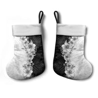 Hawaii Hibiscus Flowers Christmas Stocking Grayscale Polynesian Pattern LT05 - Polynesian Pride