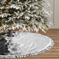 Hawaii Hibiscus Flowers Tree Skirt Grayscale Polynesian Pattern LT05 - Polynesian Pride