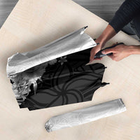 Hawaii Hibiscus Flowers Umbrella Grayscale Polynesian Pattern