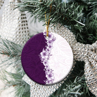 Hawaii Hibiscus Flowers Ceramic Ornament Purple Polynesian Pattern LT05 - Polynesian Pride